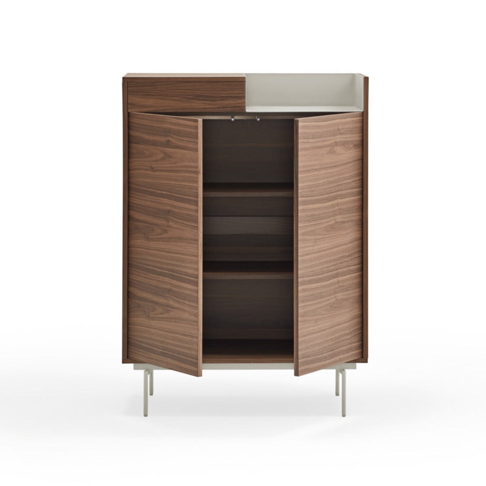 Credenza Valley 2 ante noce/grigio chiaro di Teulat 92x130 cm