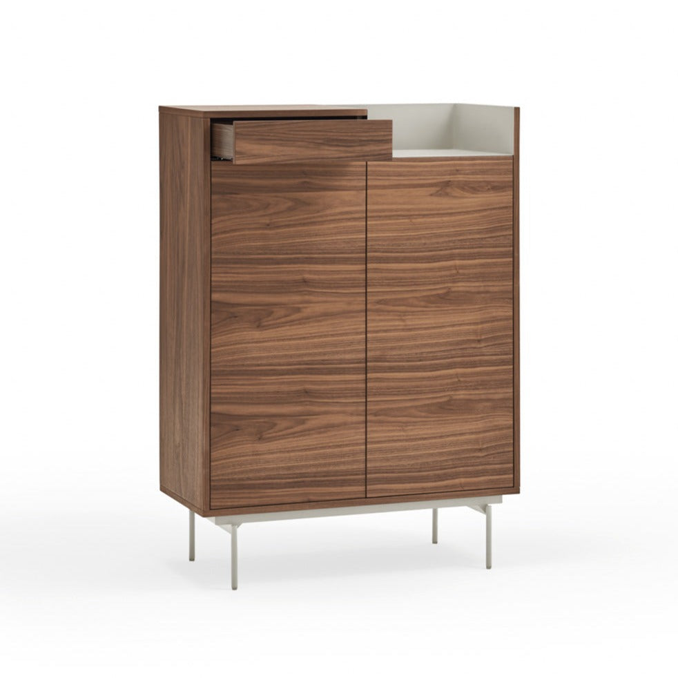 Credenza Valley 2 ante noce/grigio chiaro di Teulat 92x130 cm