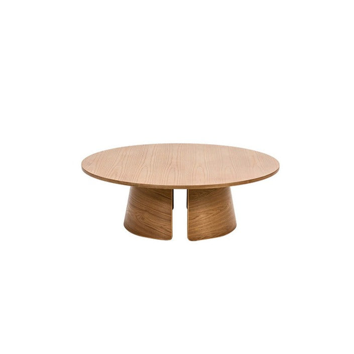 Tavolino basso tondo legno naturale Cep di Teulat Ø110 h36 cm