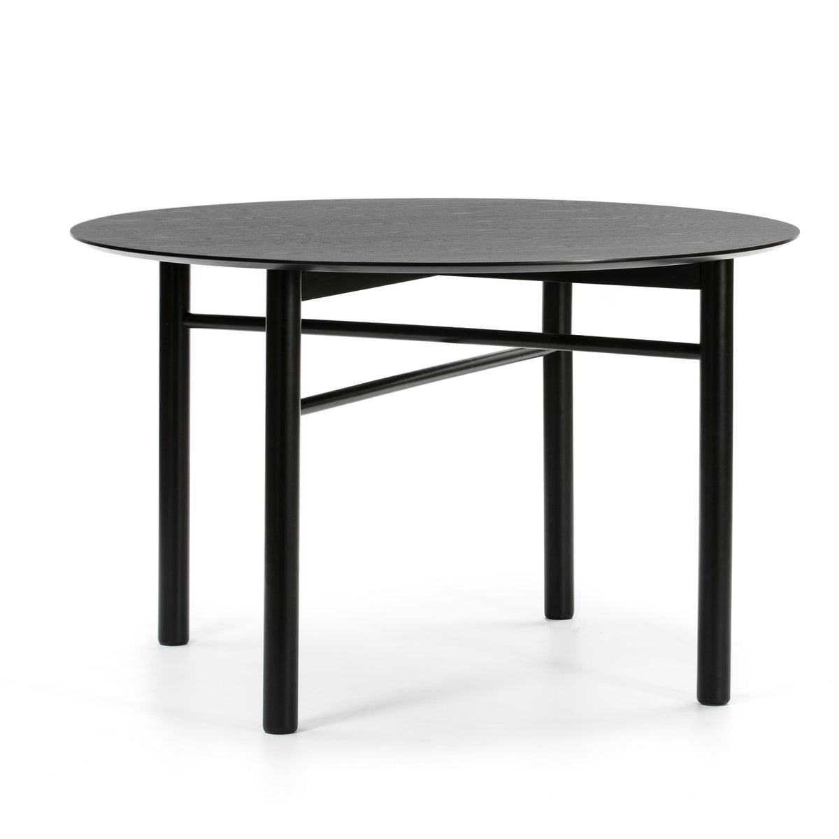 Tavolo 4 posti in legno nero Junco Ø 120 cm