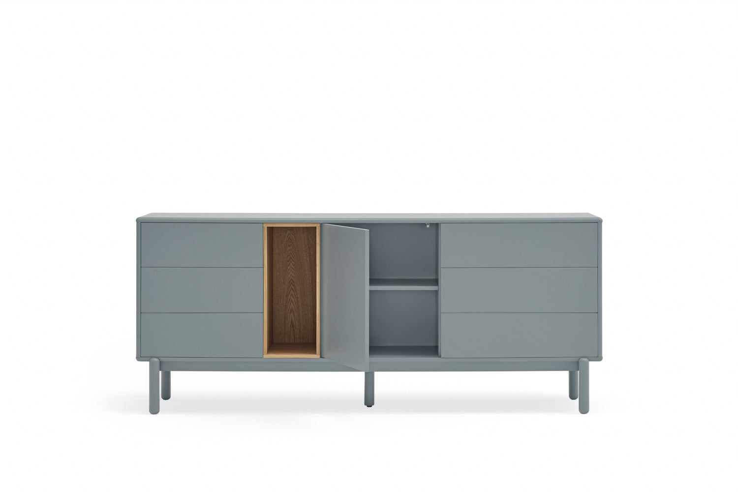 Madia 6 cassetti 1 anta grigio perla Corvo di Teulat 180x40 cm