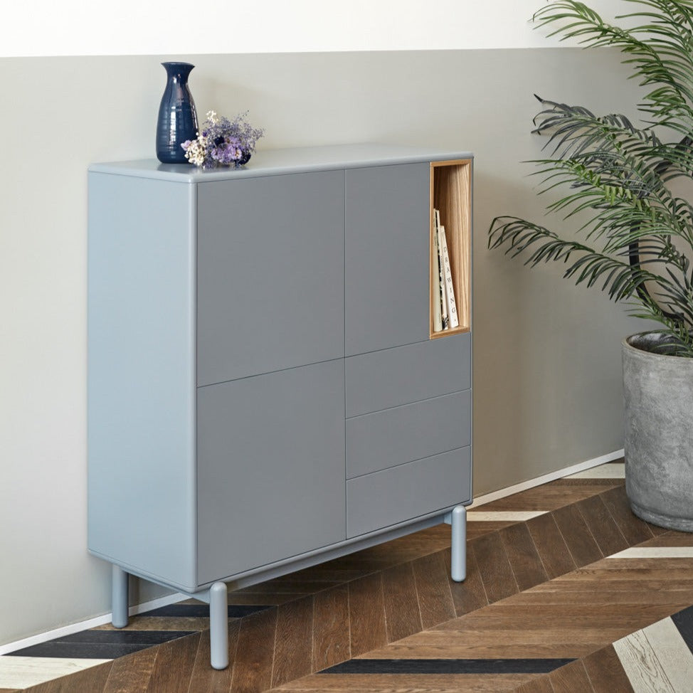 Credenza 3 ante 3 cassetti grigio perla Corvo di Teulat 100x120 cm