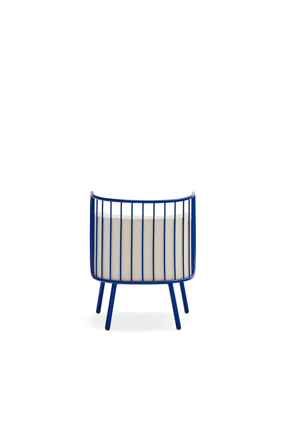 Poltrona tessuto crema struttura in metallo blu 67x83 h44 cm