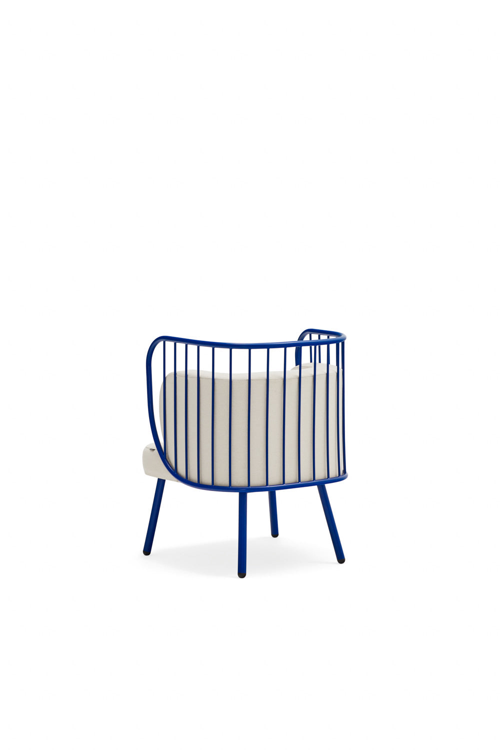 Poltrona tessuto crema struttura in metallo blu 67x83 h44 cm