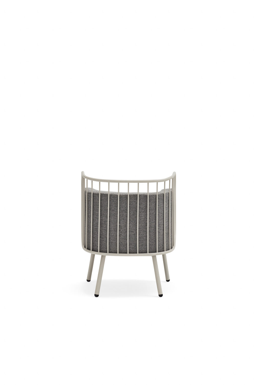 Poltrona tessuto grigio struttura in metallo crema Nabi 67x83 h44 cm