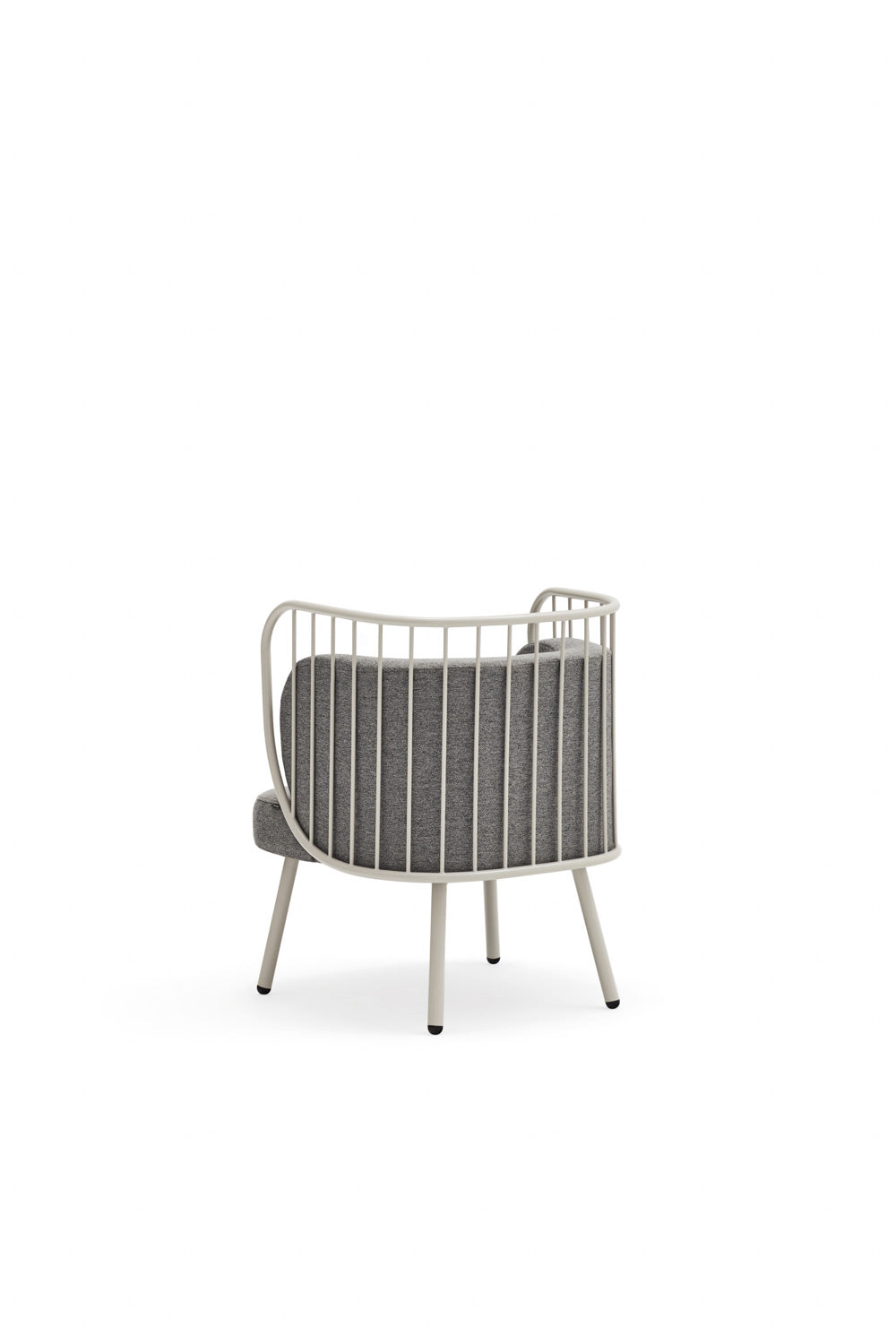 Poltrona tessuto grigio struttura in metallo crema Nabi 67x83 h44 cm
