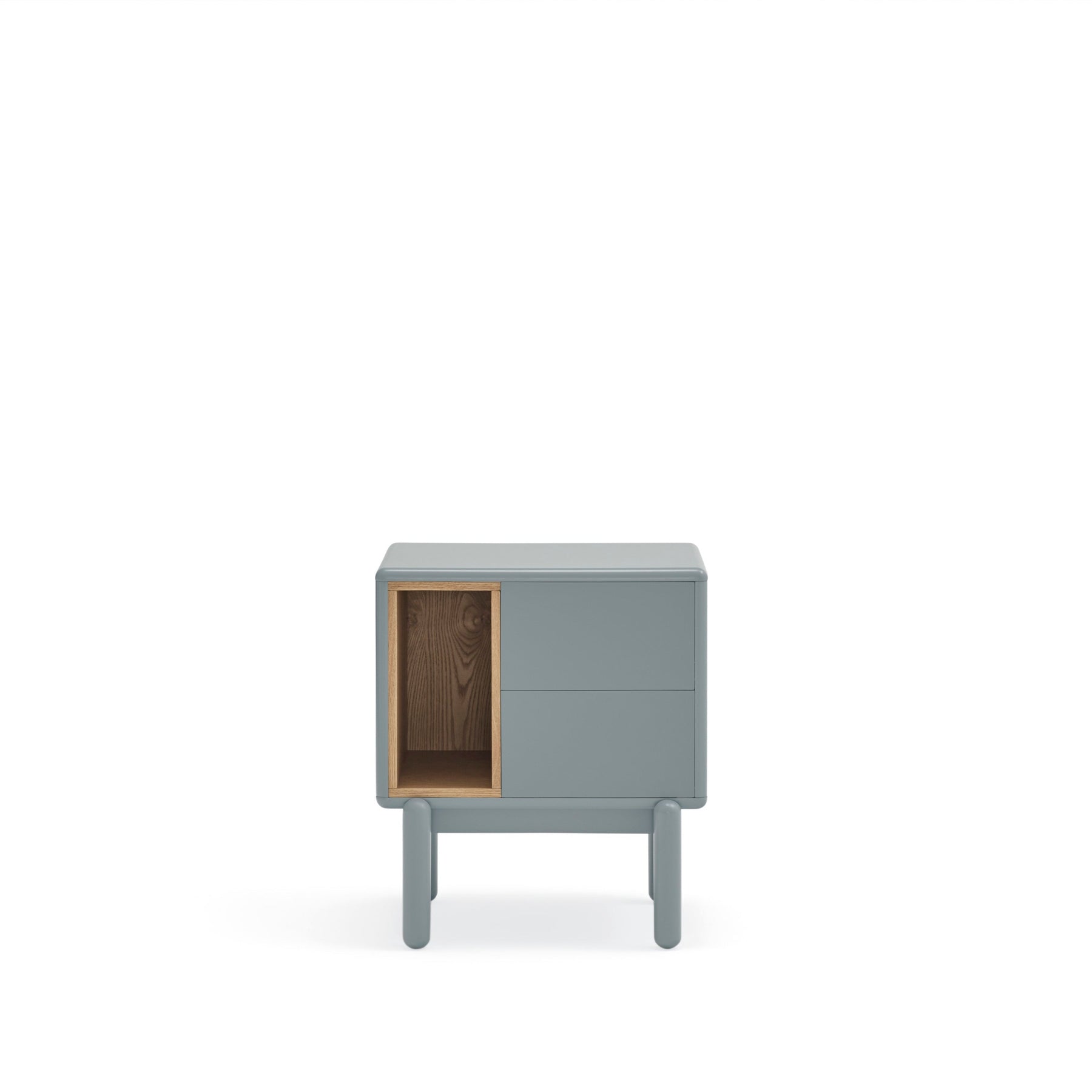 Comodino 2 cassetti Grigio Perla Corvo di Teulat 48x35 cm