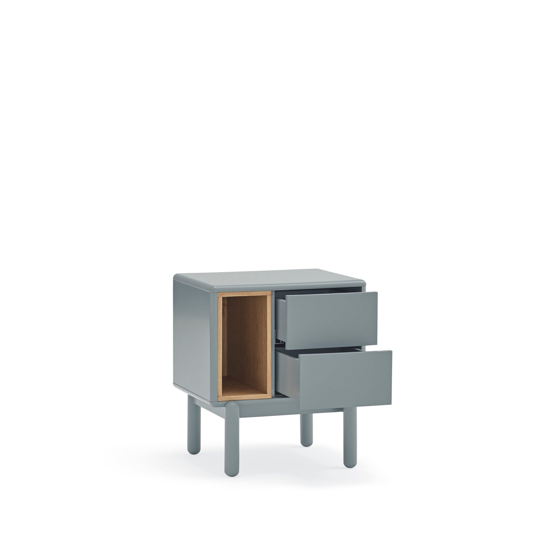 Comodino 2 cassetti Grigio Perla Corvo di Teulat 48x35 cm