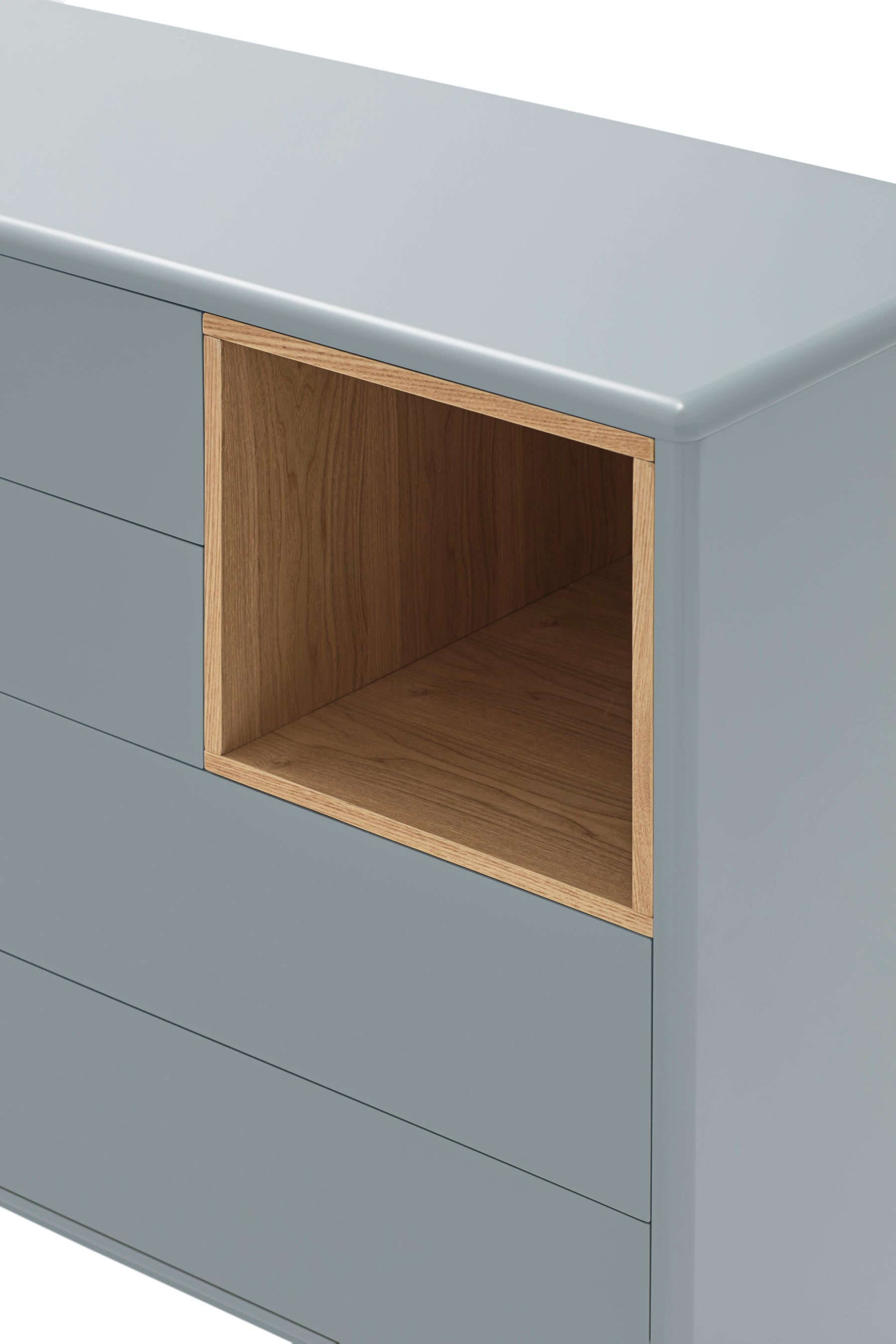 Cassettiera grigio perla 4 cassetti Corvo di Teulat 90x40 cm