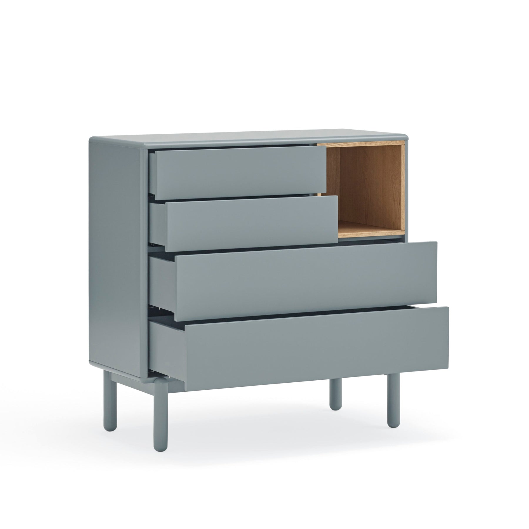 Cassettiera grigio perla 4 cassetti Corvo di Teulat 90x40 cm