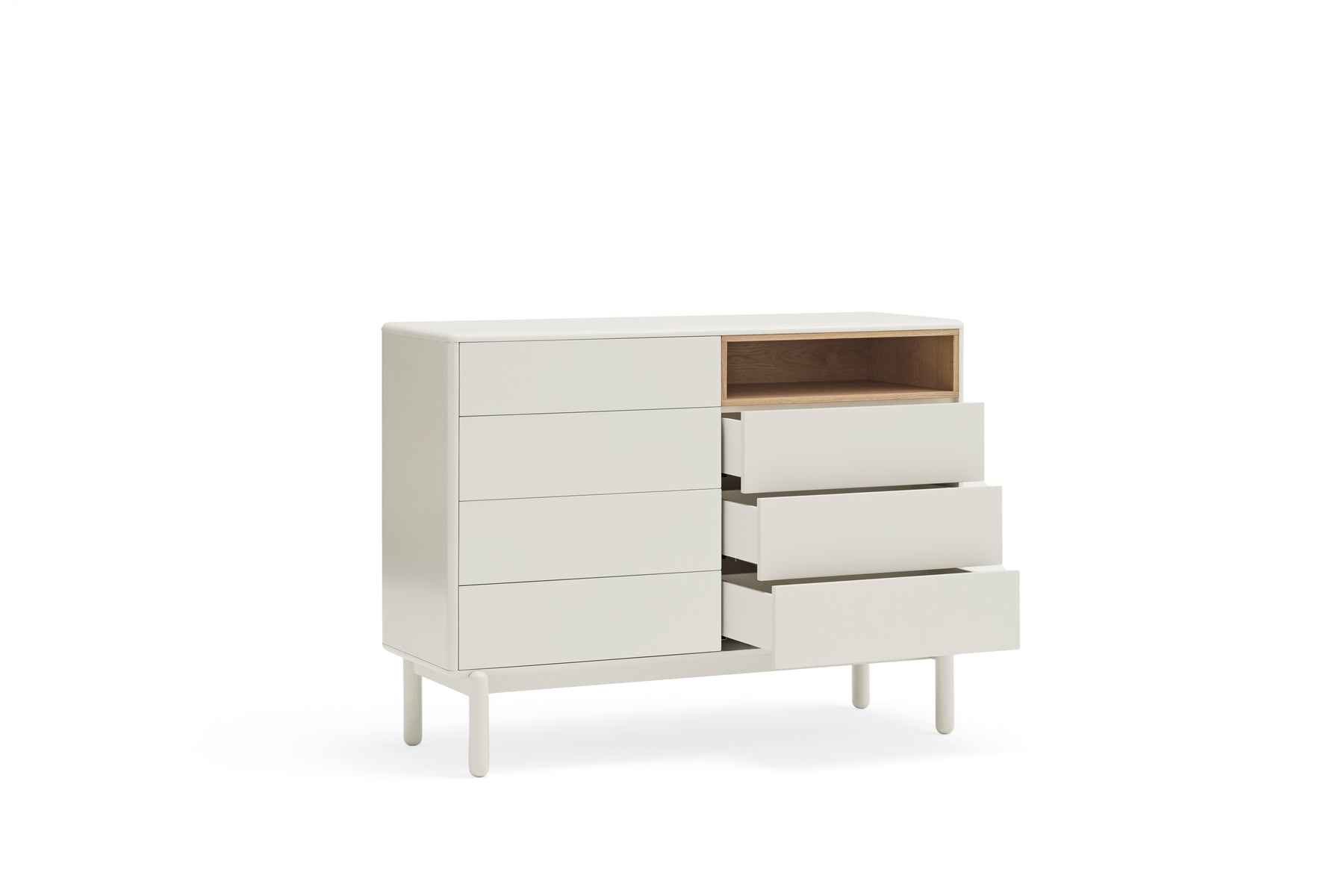 Cassettiera crema 7 cassetti Corvo di Teulat 120x40 cm
