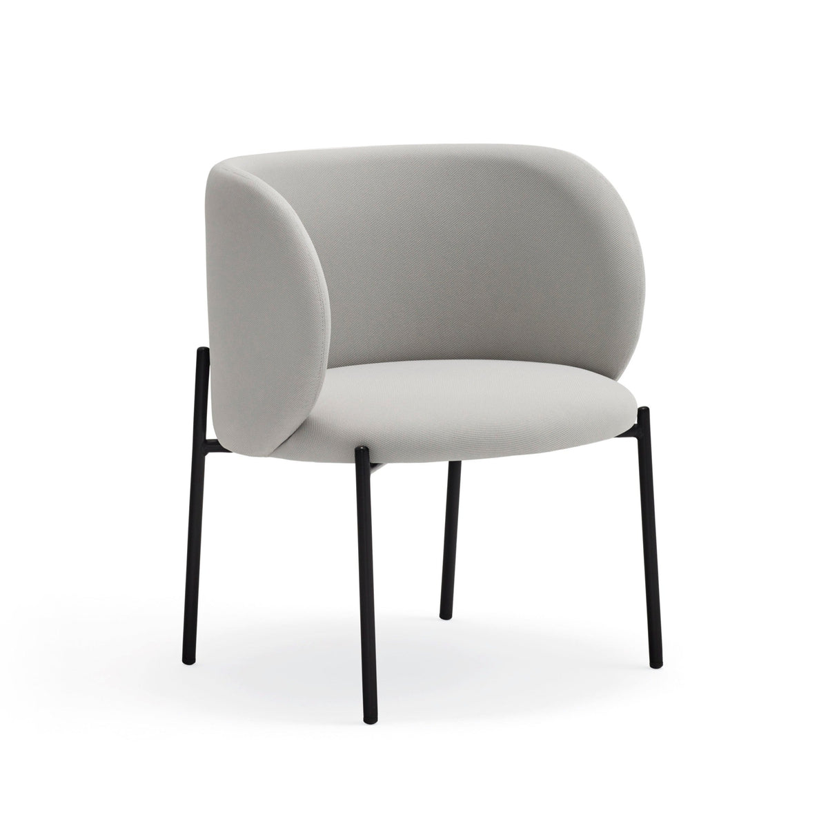 Poltrona in tessuto grigio struttura in metallo 66x74 h49