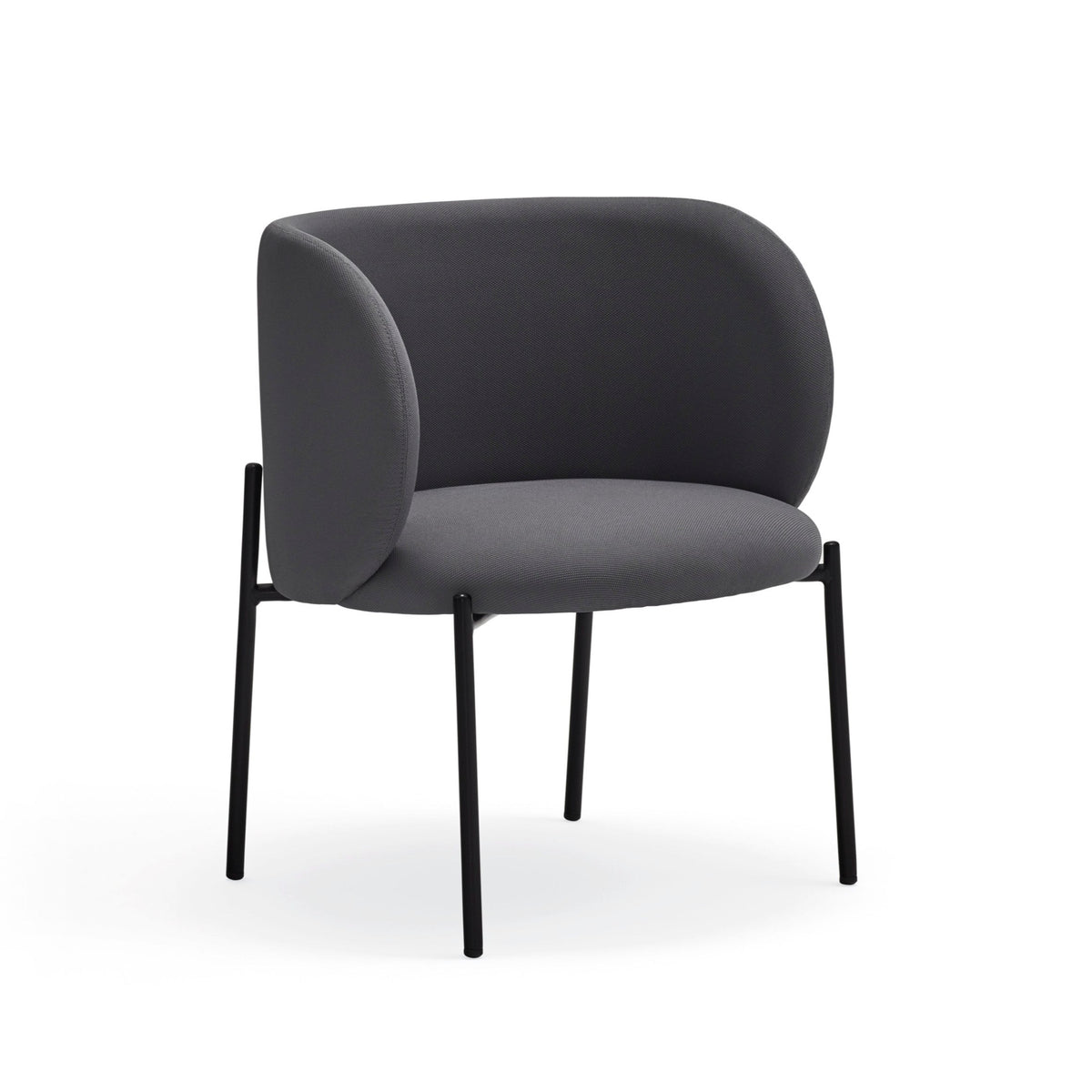 Poltrona in tessuto grigio scuro struttura in metallo Mogi 66x74 h49