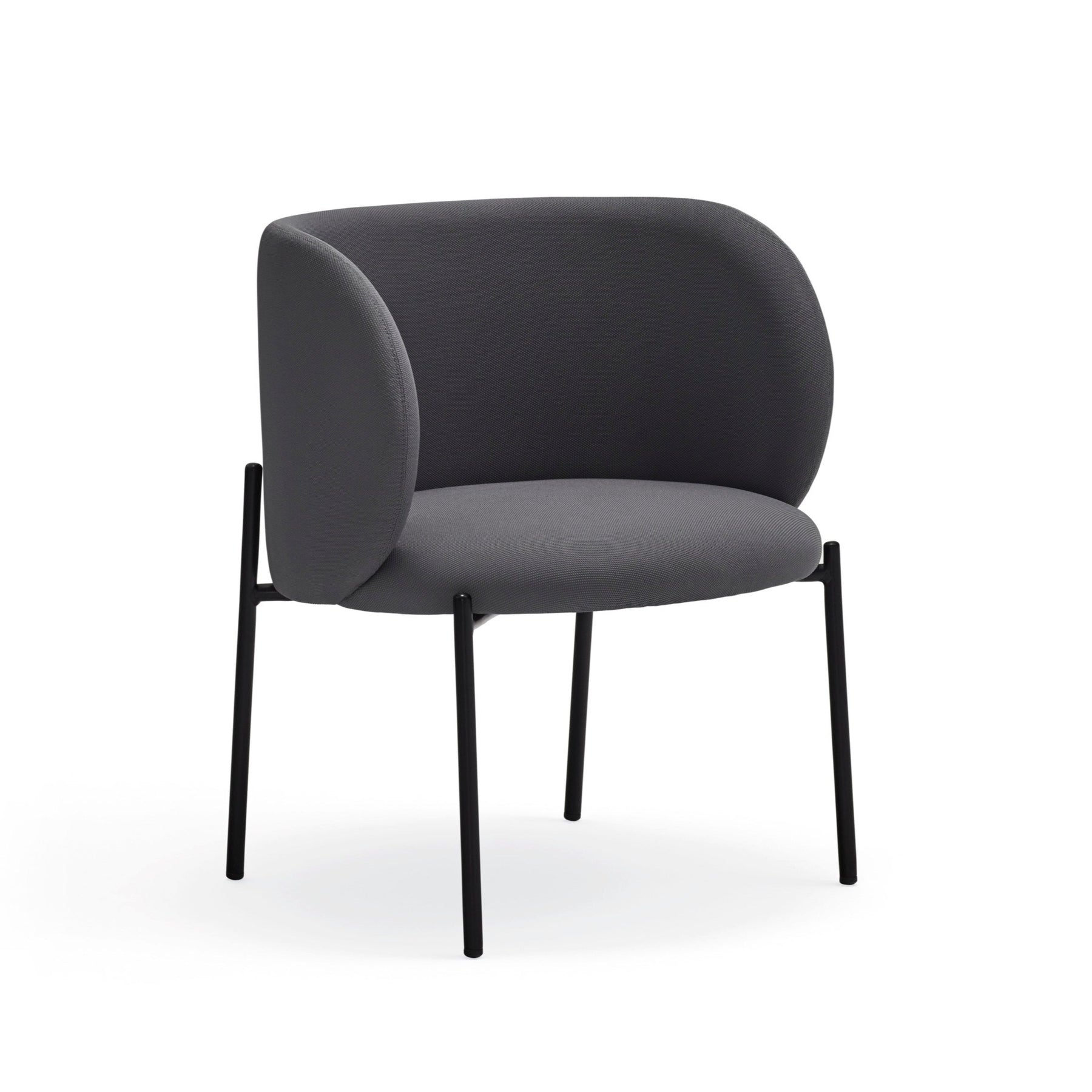 Poltrona in tessuto grigio scuro struttura in metallo Mogi 66x74 h49