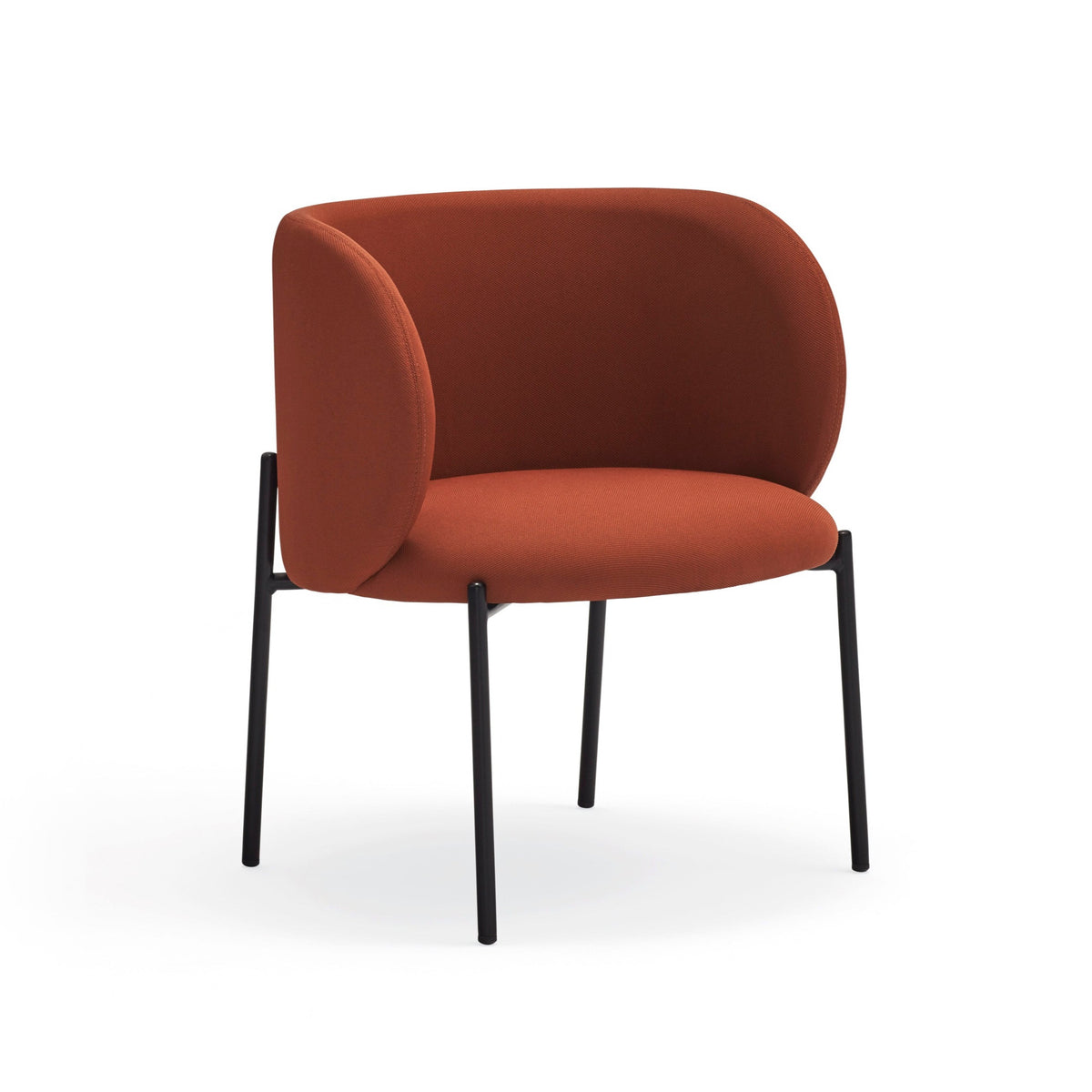 Poltrona in tessuto rosso struttura in metallo Mogi 66x74 h49