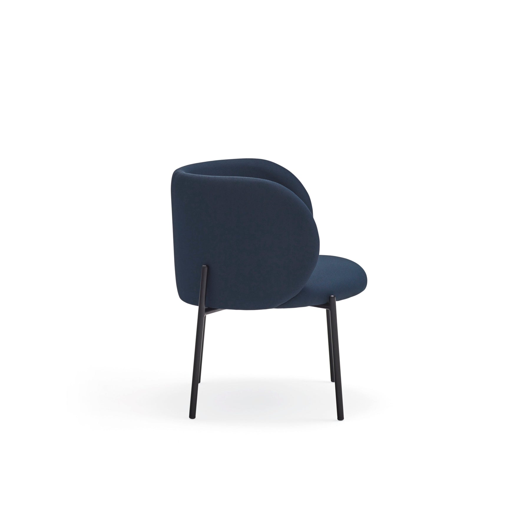 Poltrona in tessuto blu struttura in metallo 66x74 h49