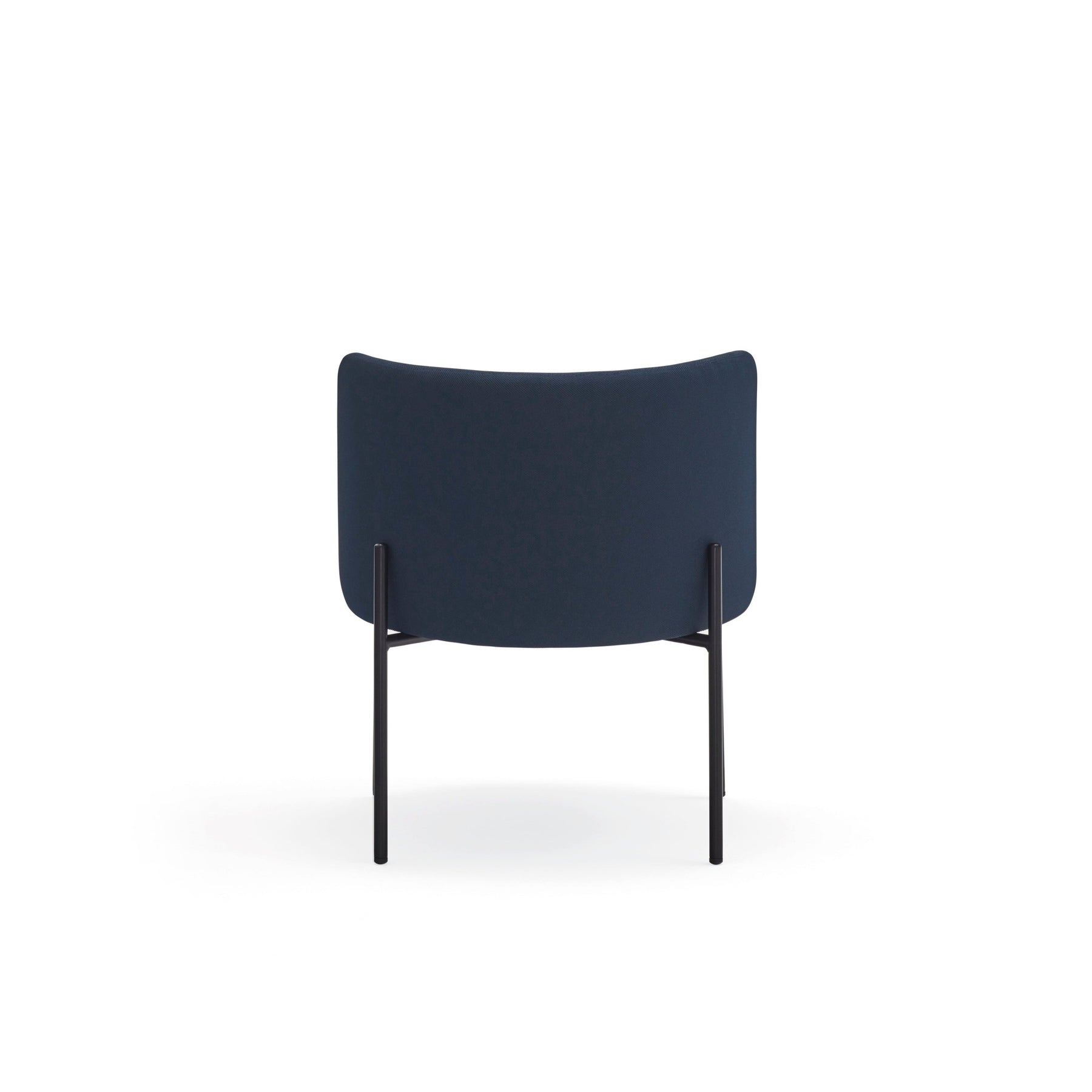 Poltrona in tessuto blu struttura in metallo 66x74 h49
