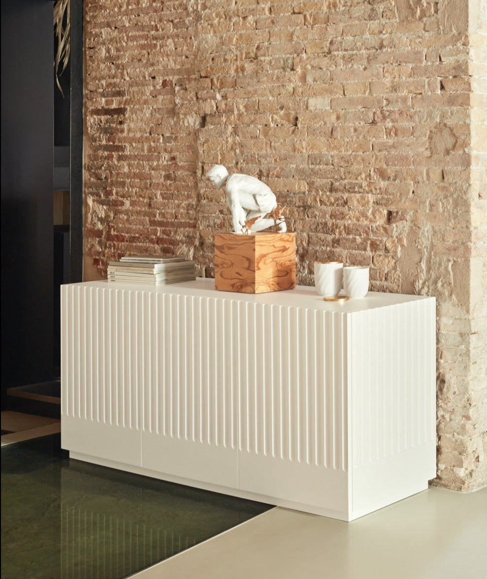 Madia bianca 3 ante Doric di Teulat 148x48 cm