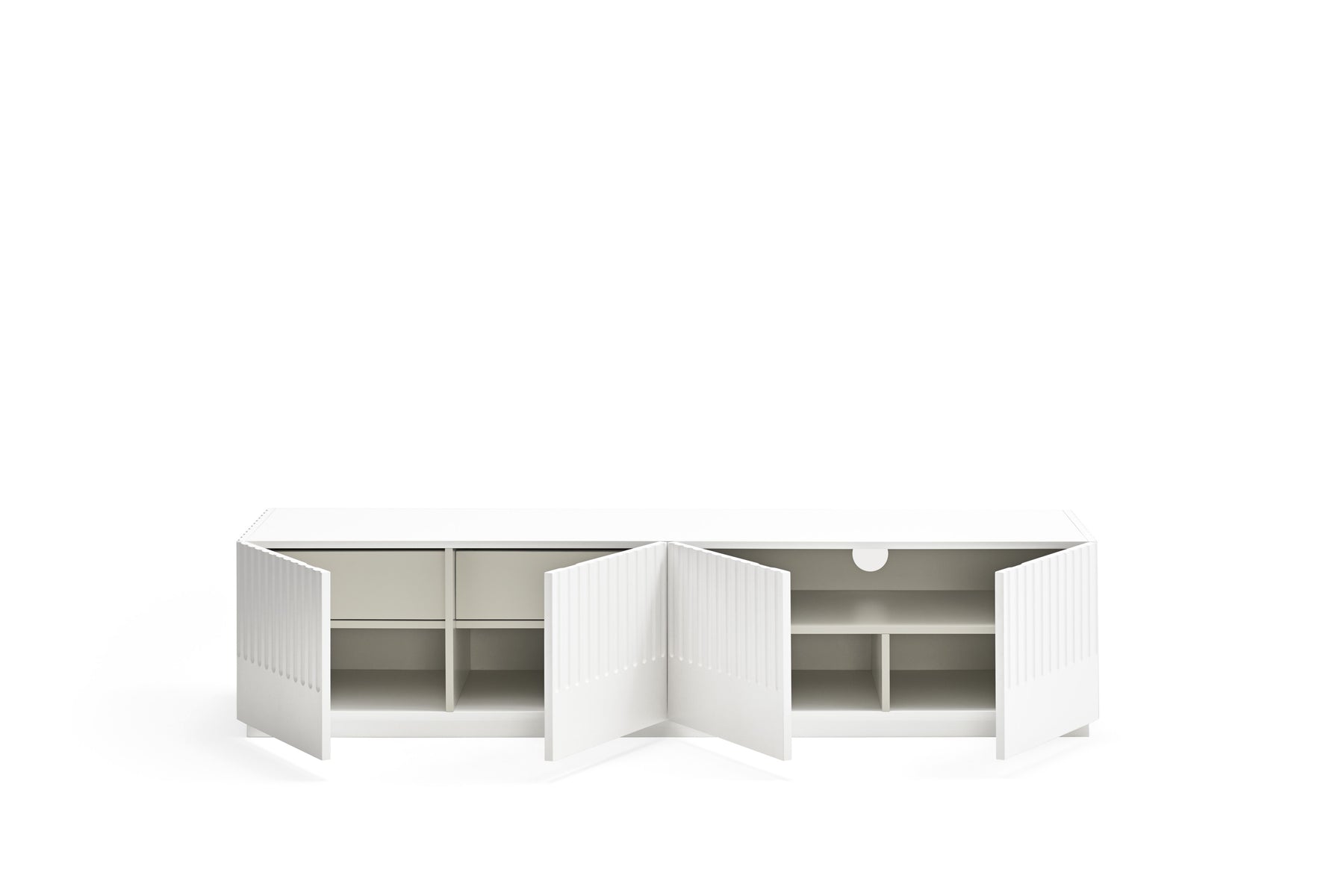Mobile TV bianco da soggiorno 4 ante Doric di Teulat 182x48 cm