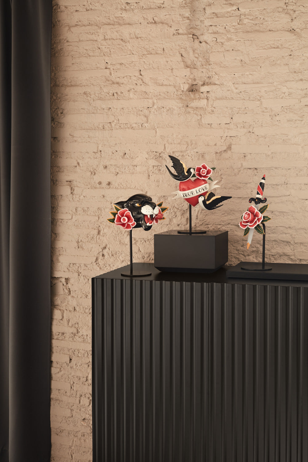 Credenza 2 ante nero Doric di Teulat 91x120 cm