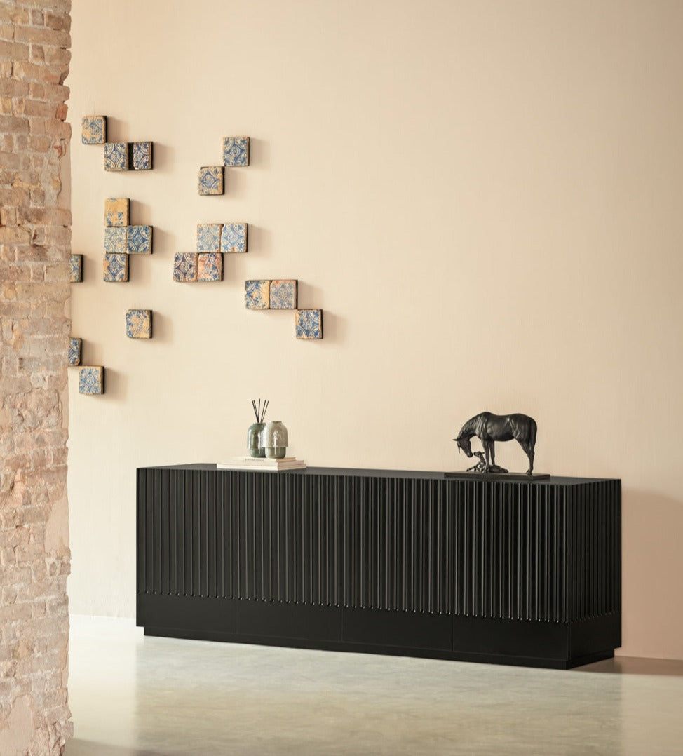 Madia 4 ante nero Doric di Teulat 198x48 cm
