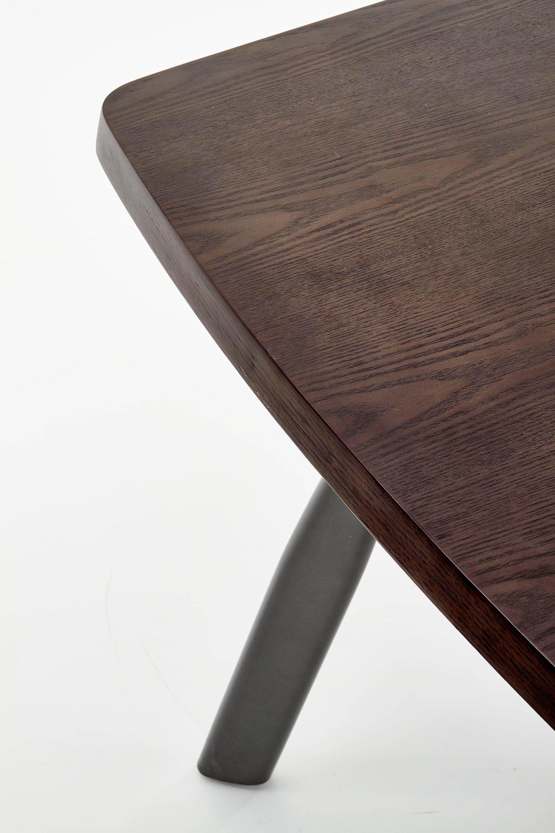 Tavolo in MDF impiallacciato noce scuro con gambe in acciaio grafite Firmino 180 x 90 cm