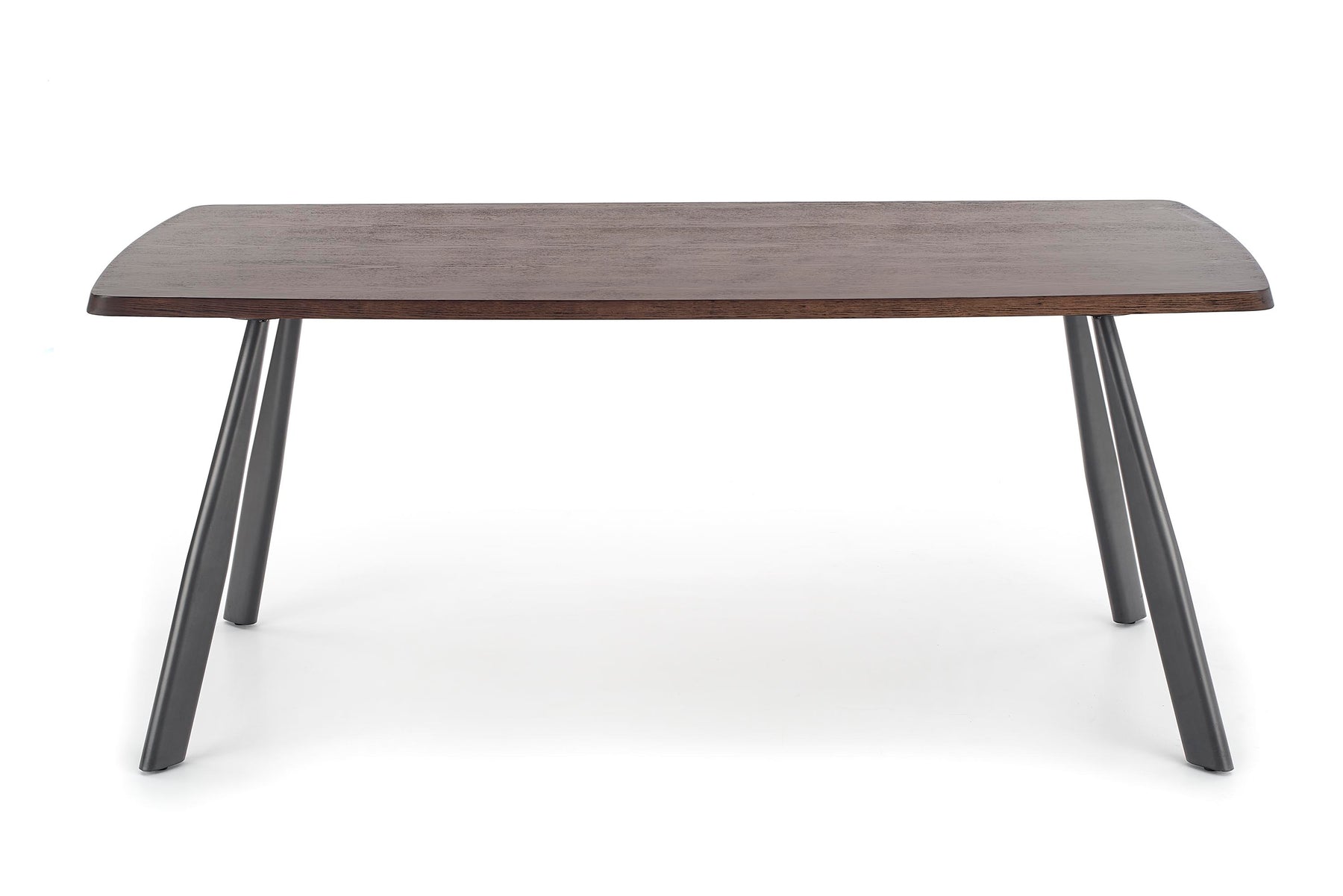 Tavolo in MDF impiallacciato noce scuro con gambe in acciaio grafite Firmino 180 x 90 cm