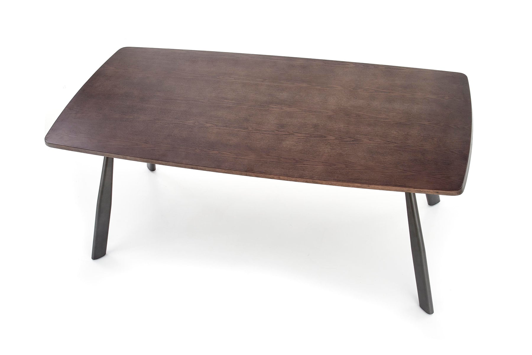 Tavolo in MDF impiallacciato noce scuro con gambe in acciaio grafite Firmino 180 x 90 cm
