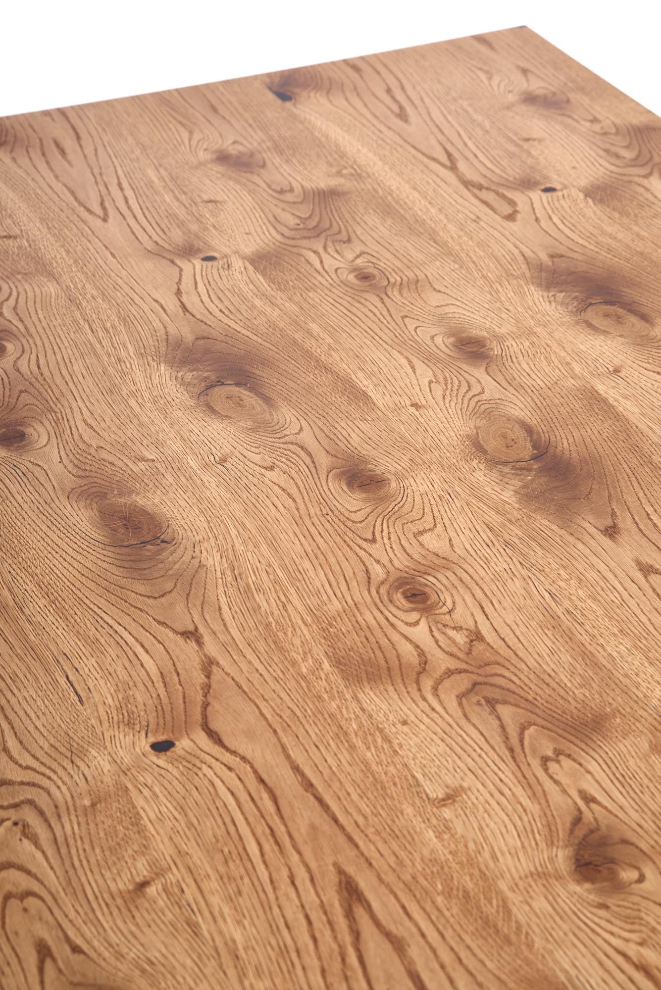 Tavolo allungabile in legno impiallacciato rovere con gambe in acciaio nero Horus 126x80 cm - allungabile a 206 cm