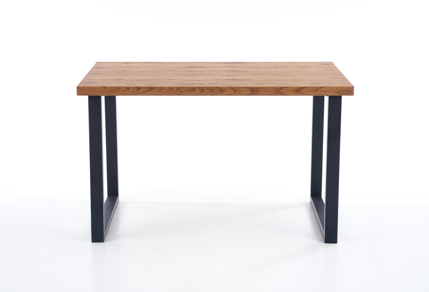 Tavolo allungabile in legno impiallacciato rovere con gambe in acciaio nero Horus 126x80 cm - allungabile a 206 cm