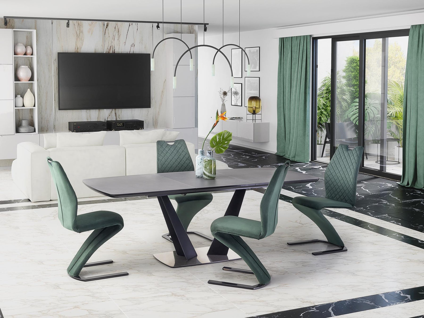 Tavolo allungabile per 6/8 persone grigio Fanny 160/220x90 cm