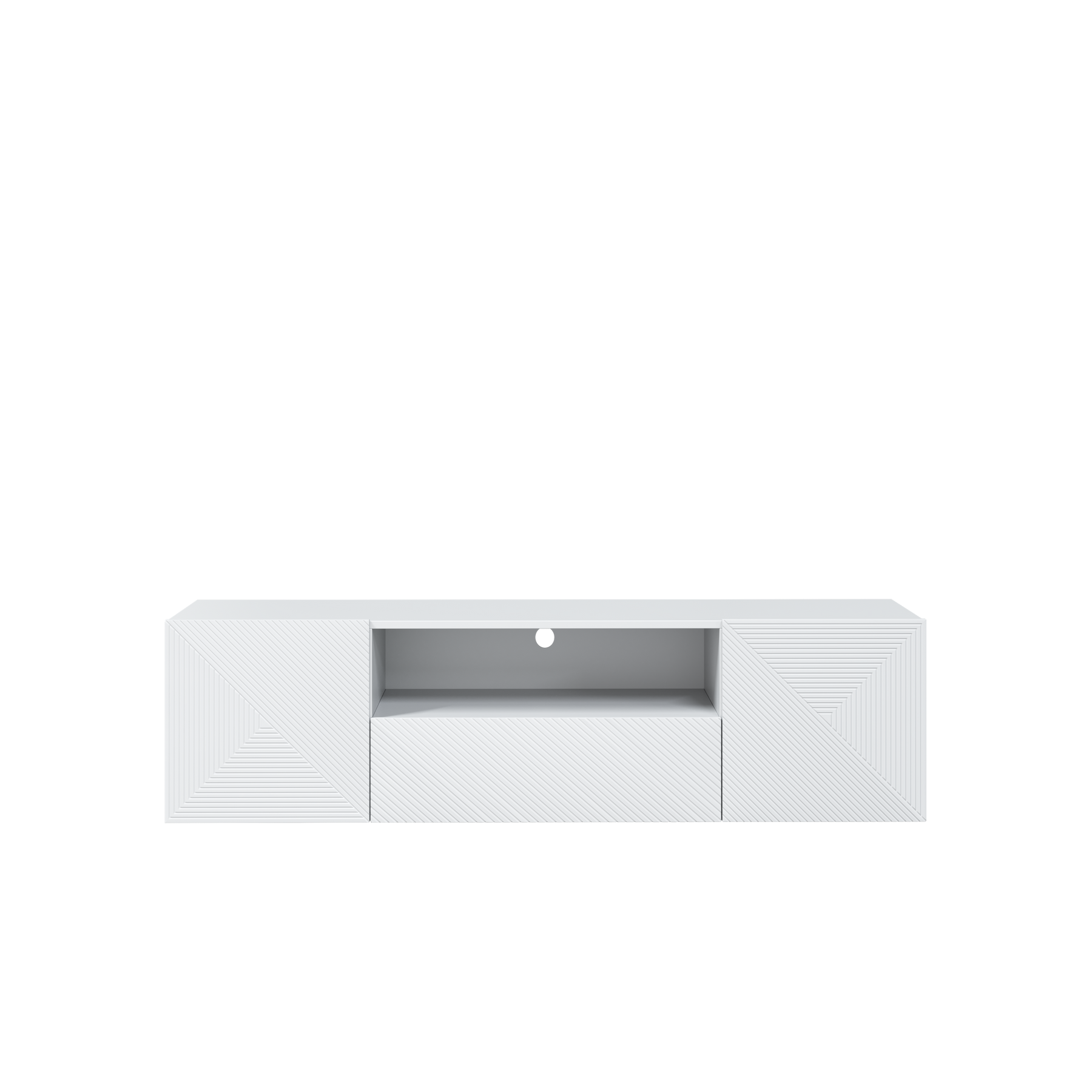 Mobile TV sospeso 2 ante 1 cassetto in legno laminato Asha 167 x 40 cm