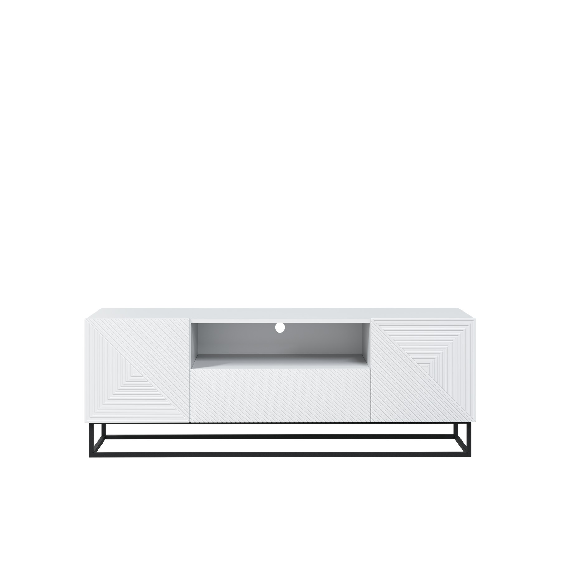 Mobile TV 2 ante 1 cassetto in legno laminato con piede in metallo Asha 167x40 cm