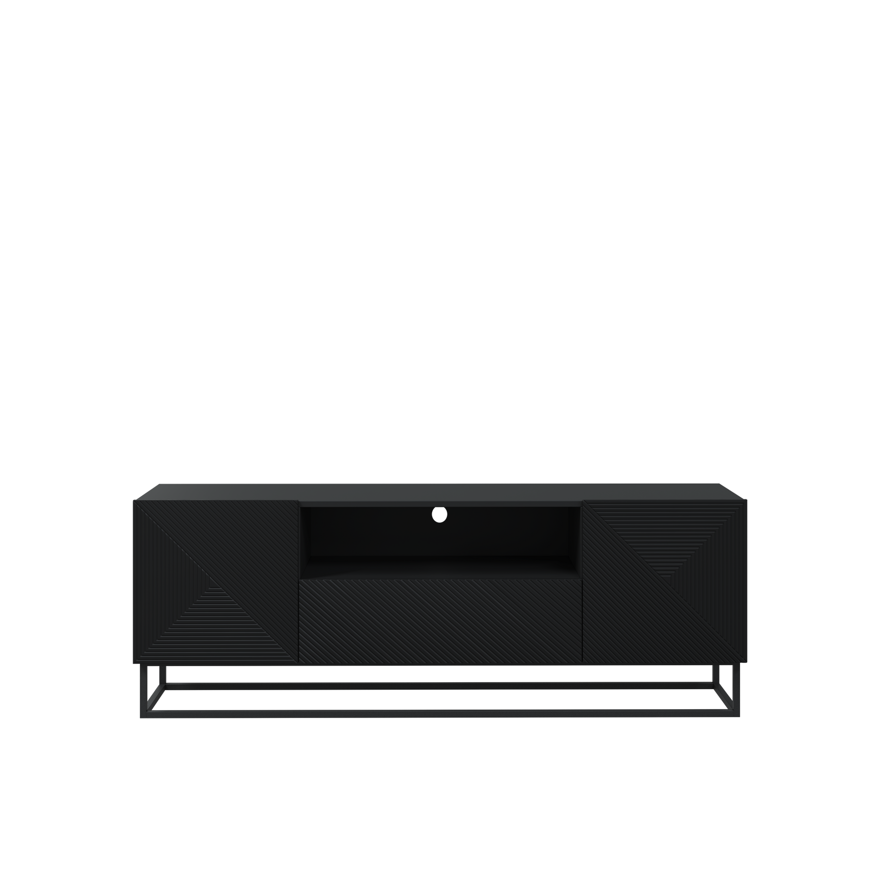 Mobile TV 2 ante 1 cassetto in legno laminato con piede in metallo Asha 167x40 cm