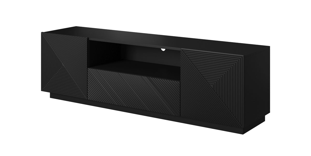 Mobile TV 2 ante 1 cassetto in legno laminato Asha 167 x 40 cm