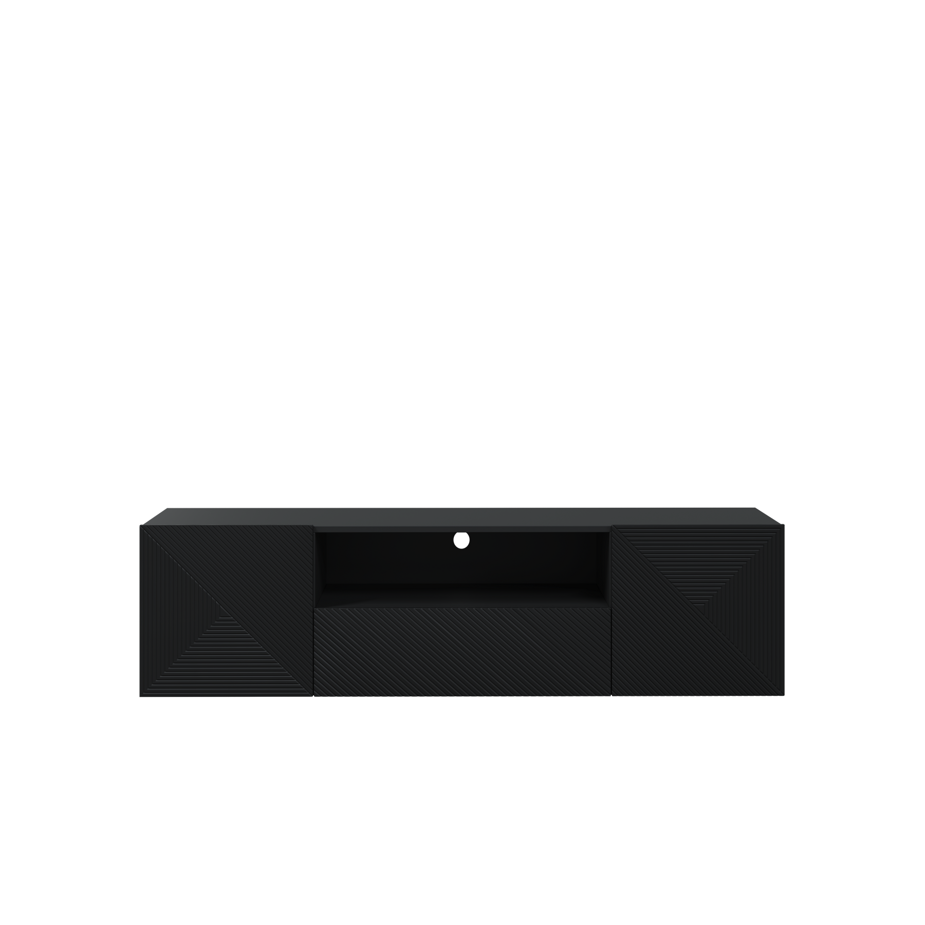 Mobile TV sospeso 2 ante 1 cassetto in legno laminato Asha 167 x 40 cm