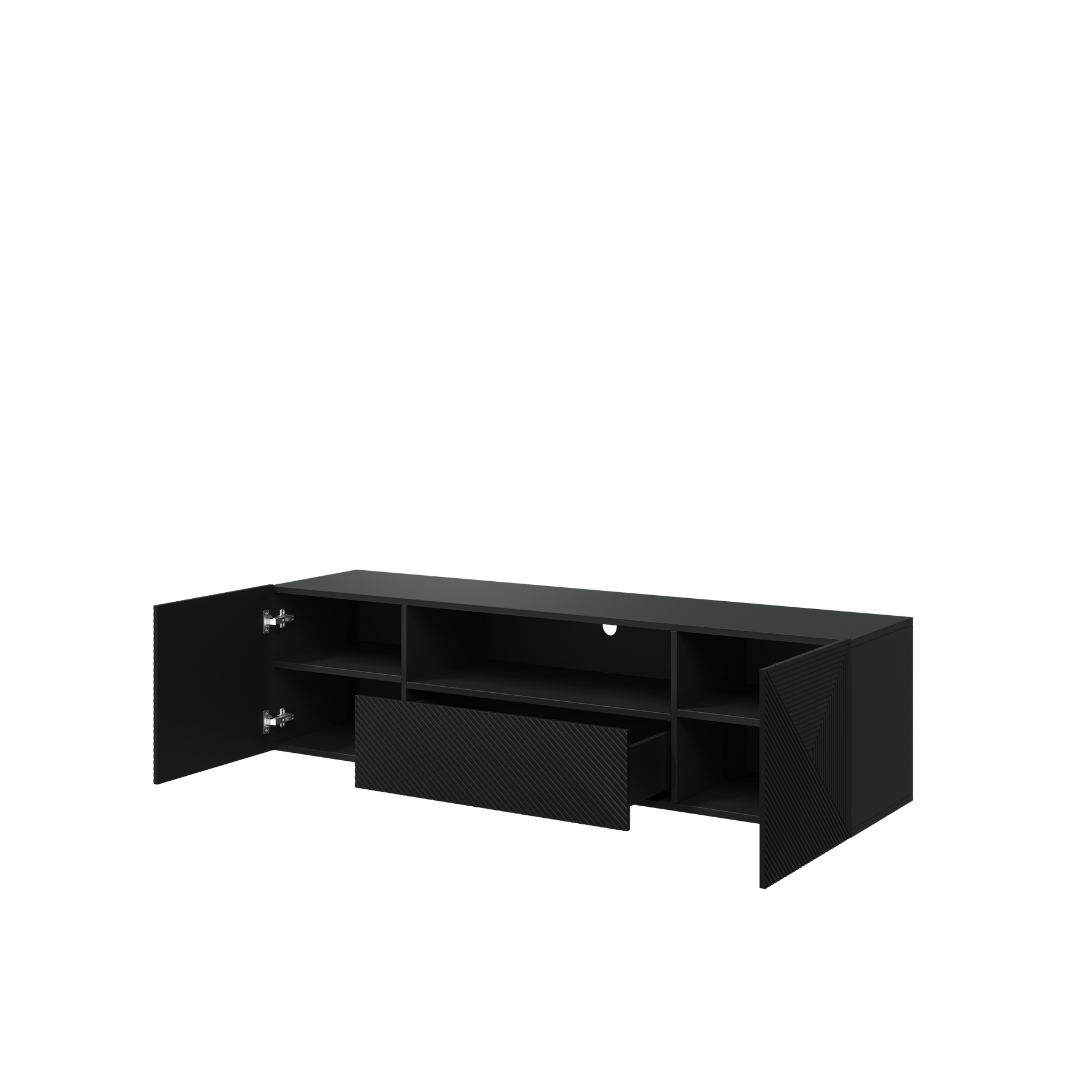 Mobile TV sospeso 2 ante 1 cassetto in legno laminato Asha 167 x 40 cm