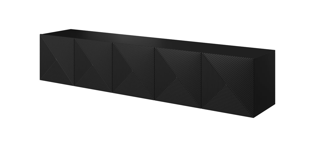 Mobile TV sospeso 5 ante in legno laminato Asha 200 x 40 cm