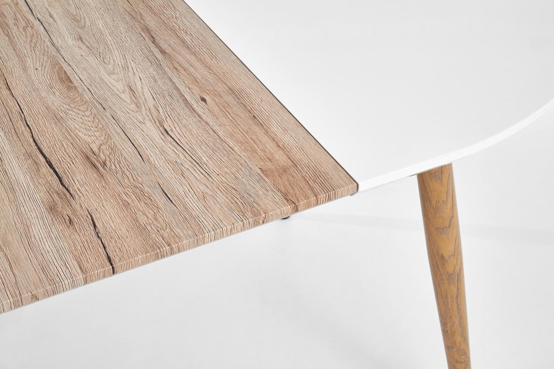 Tavolo allungabile per 4/8 persone bianco/rovere Eddy 120/200x100 cm