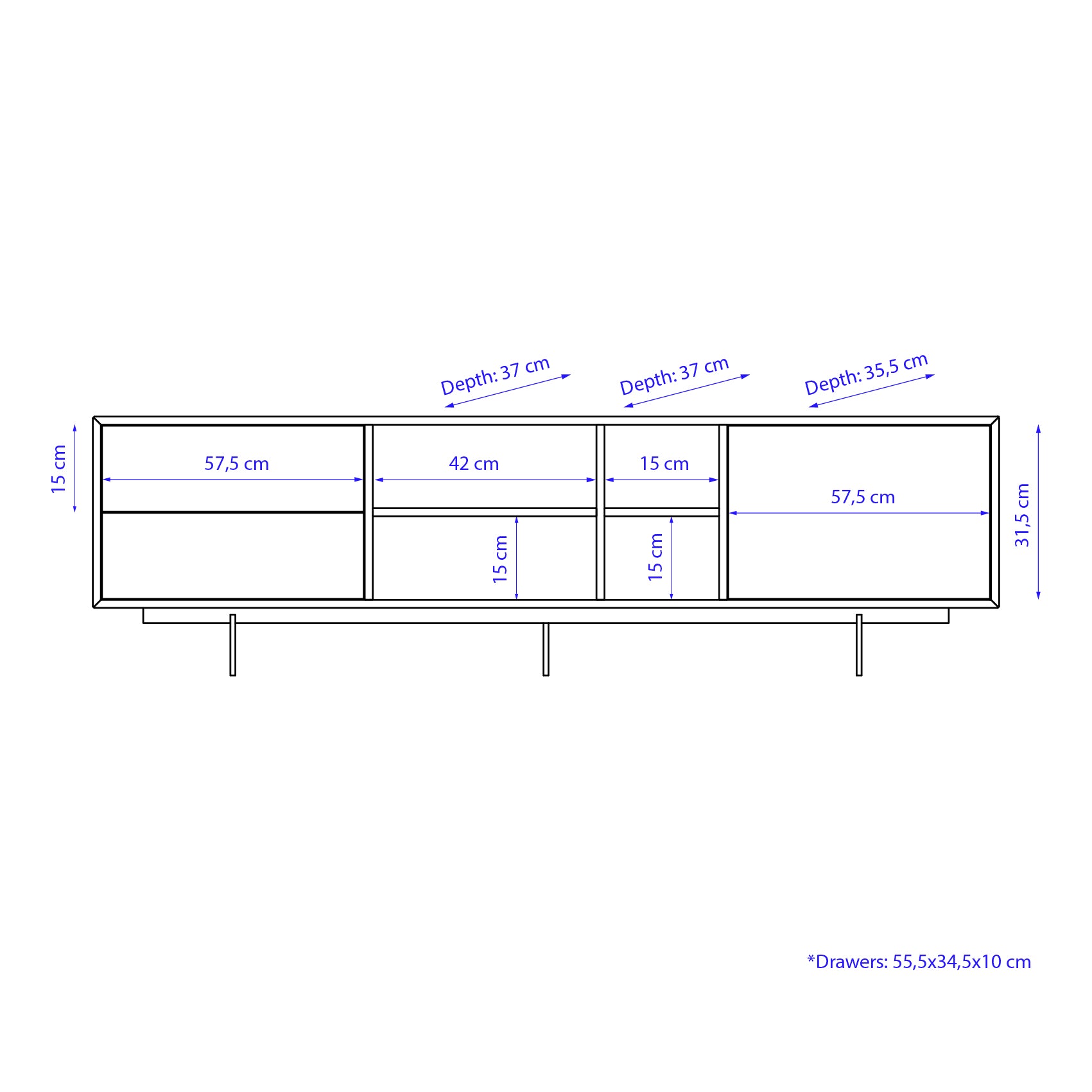 Mobile TV Santerno 180 x 40 cm bianco