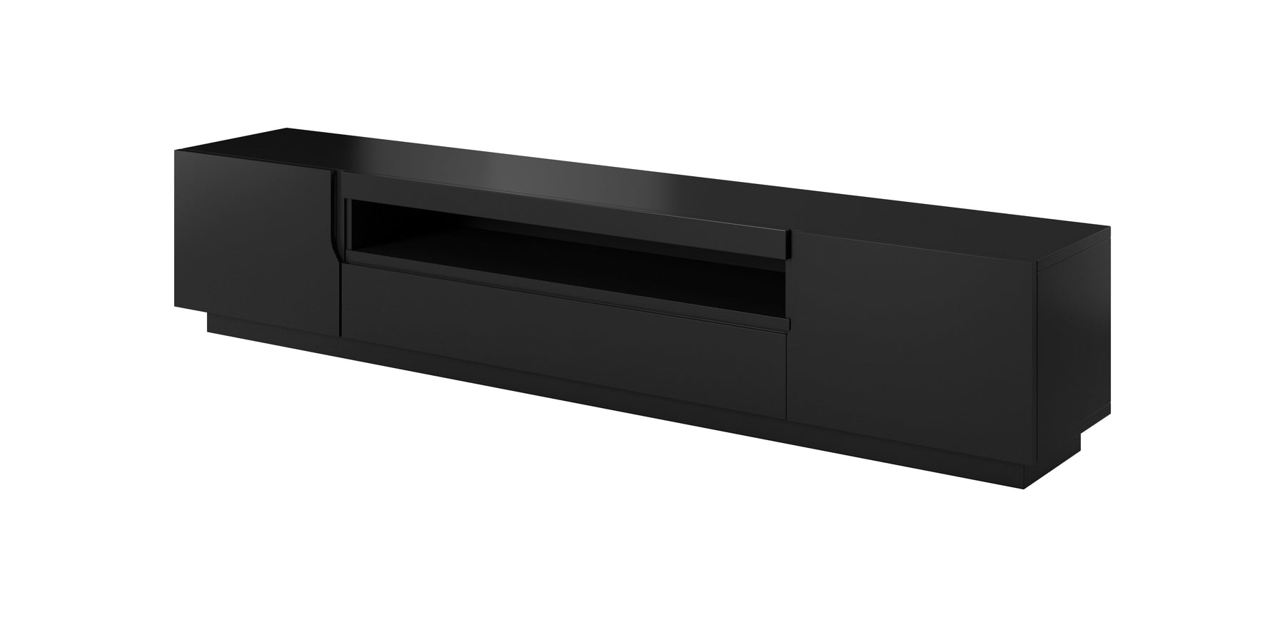 Mobile TV 2 ante 1 cassetto a ribalta in legno laminato Loftia 200x37 cm