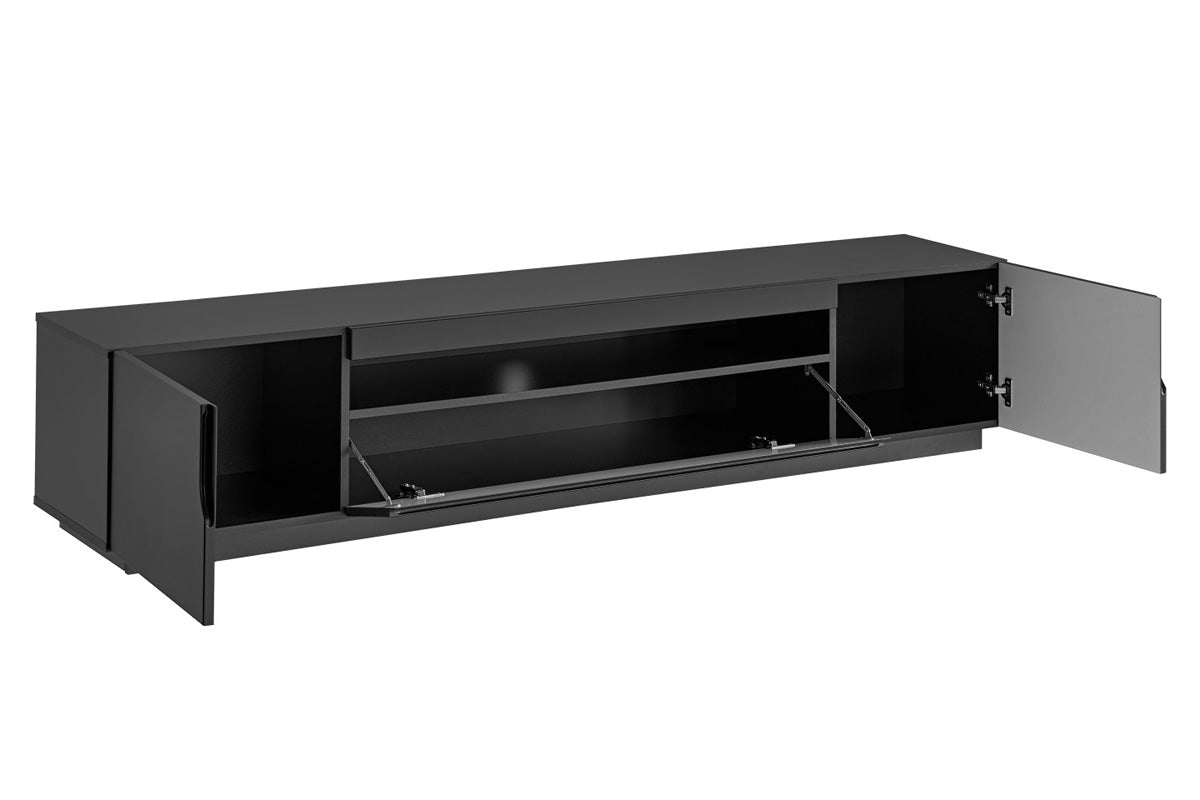 Mobile TV 2 ante 1 cassetto a ribalta in legno laminato Loftia 200x37 cm