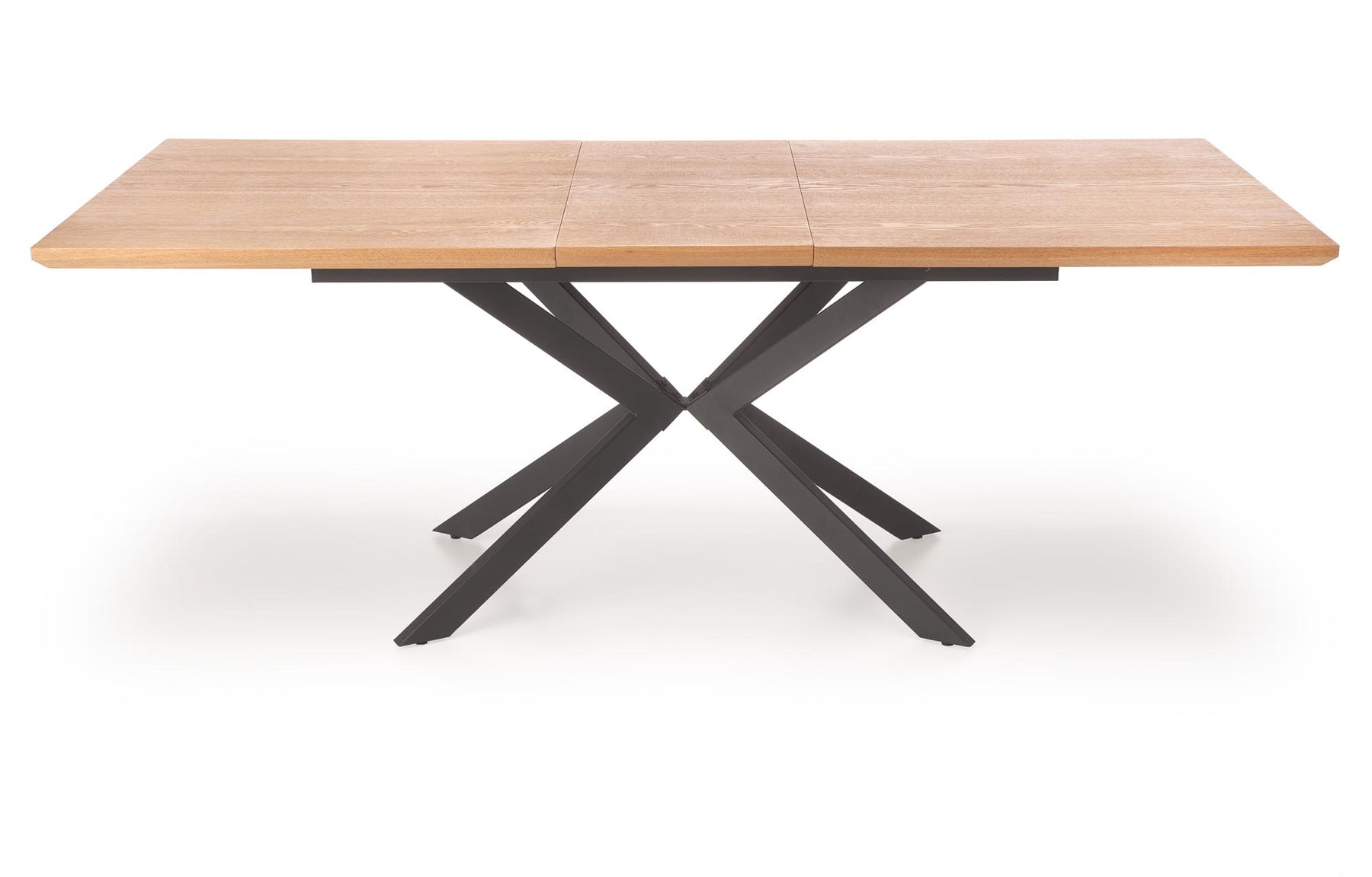 Tavolo allungabile in legno impiallacciato rovere con gambe in acciaio nero Legarto 160x90 cm - allungabile fino a 200 cm