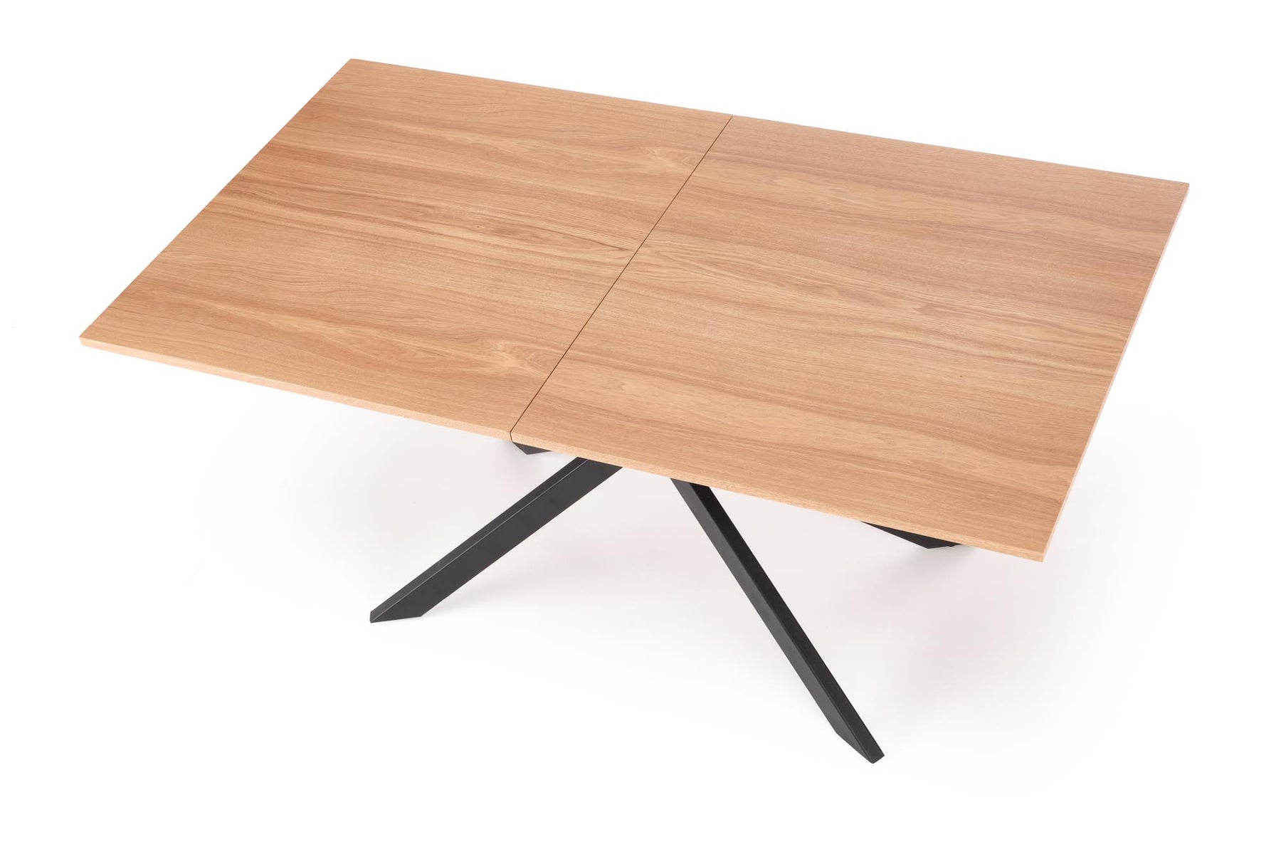 Tavolo allungabile in legno impiallacciato rovere con gambe in acciaio nero Legarto 160x90 cm - allungabile fino a 200 cm