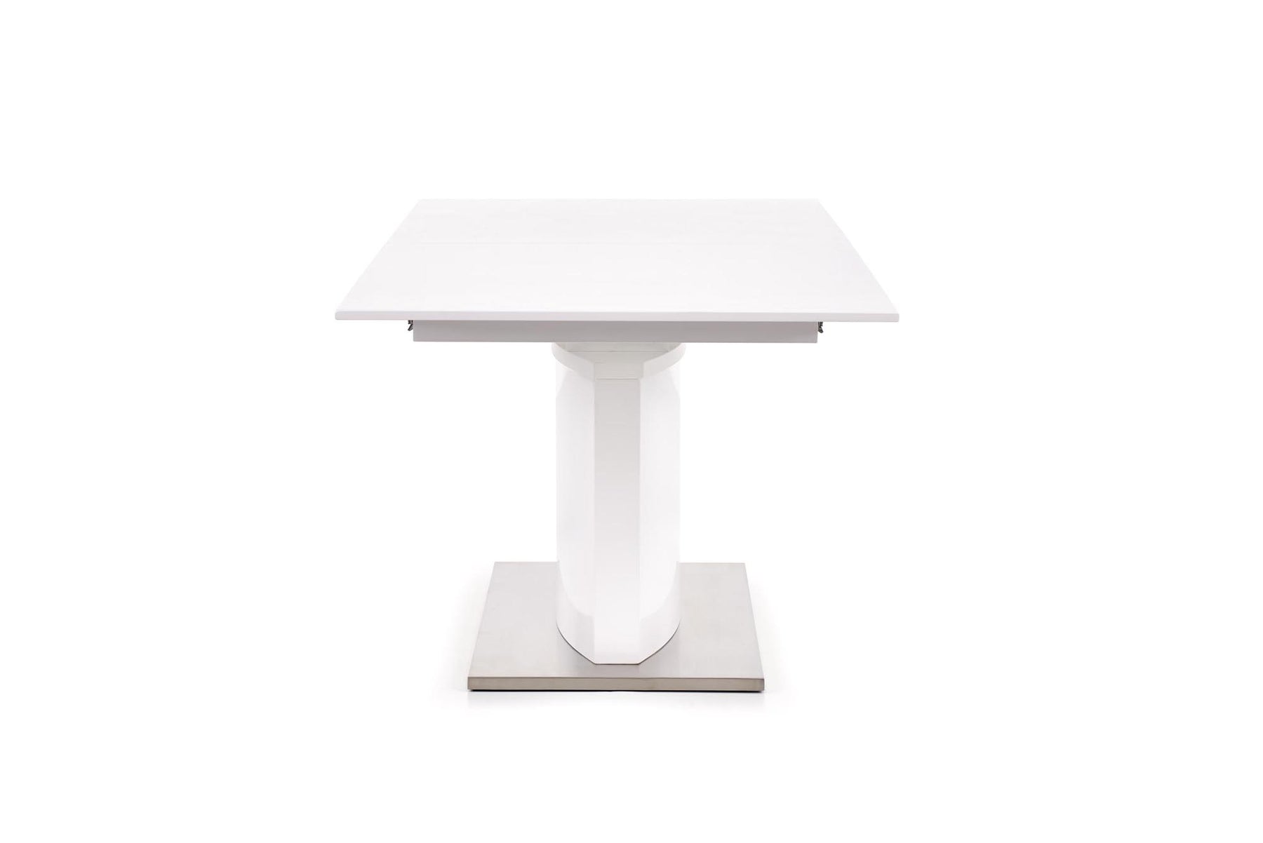Tavolo allungabile in legno MDF laccato bianco con base in acciaio Marcello 180x90 cm - allungabile fino a 220 cm