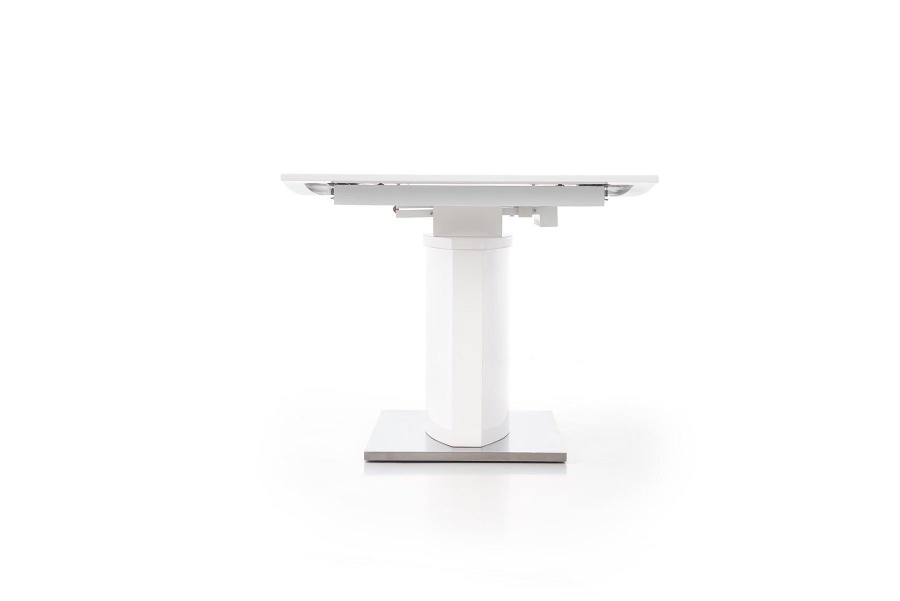 Tavolo allungabile in legno MDF laccato bianco con base in acciaio Marcello 180x90 cm - allungabile fino a 220 cm
