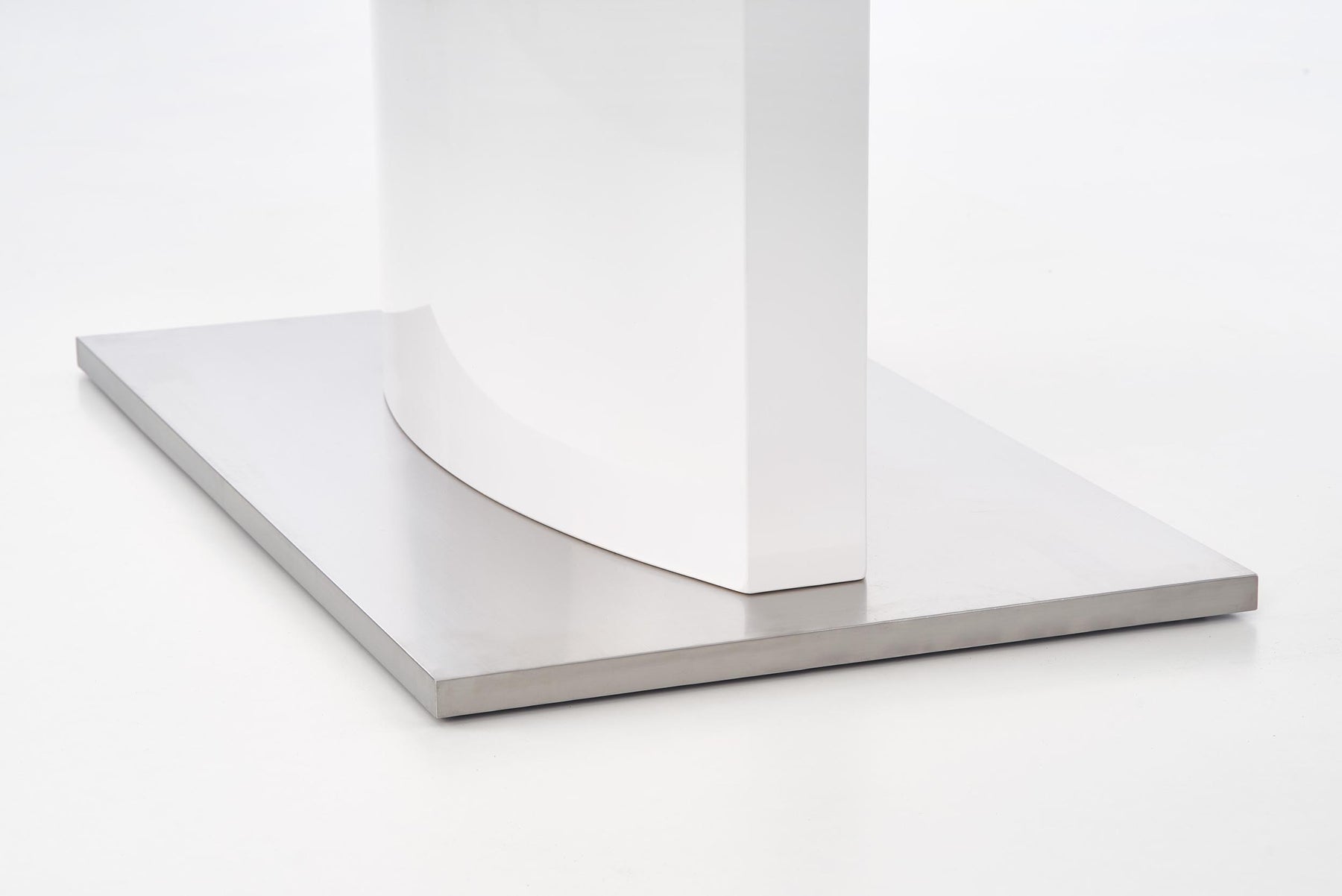 Tavolo allungabile in legno MDF laccato bianco con base in acciaio Marcello 180x90 cm - allungabile fino a 220 cm