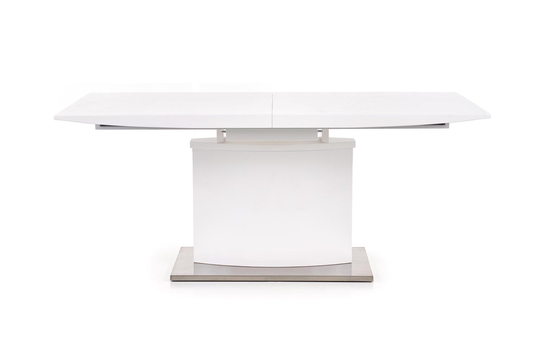 Tavolo allungabile in legno MDF laccato bianco con base in acciaio Marcello 180x90 cm - allungabile fino a 220 cm