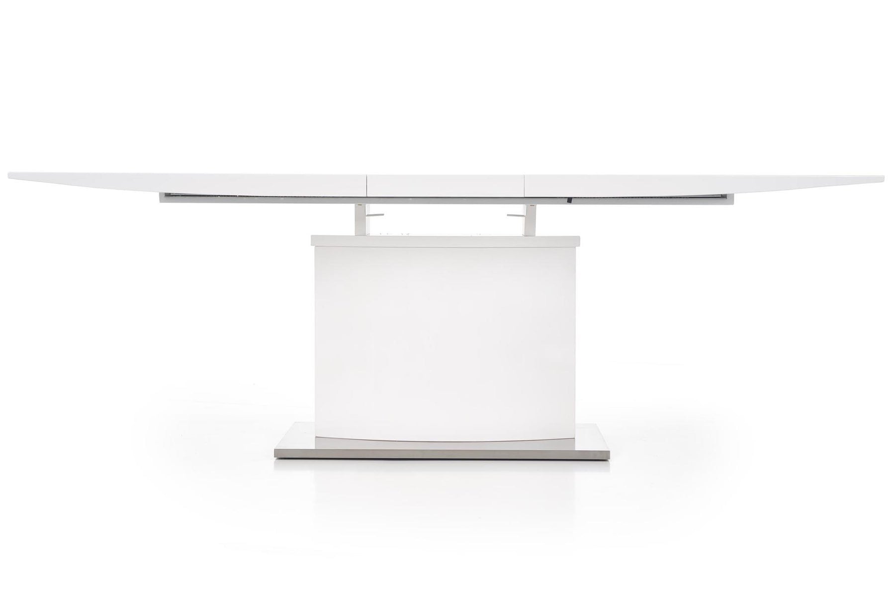 Tavolo allungabile in legno MDF laccato bianco con base in acciaio Marcello 180x90 cm - allungabile fino a 220 cm