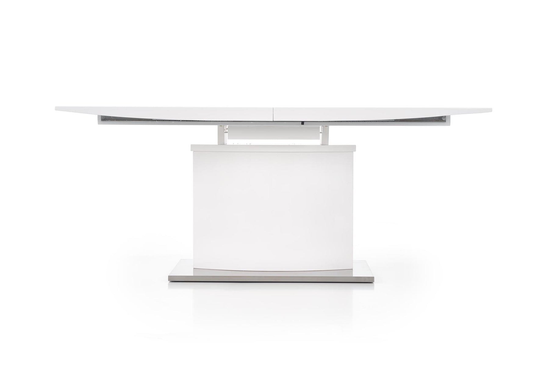 Tavolo allungabile in legno MDF laccato bianco con base in acciaio Marcello 180x90 cm - allungabile fino a 220 cm